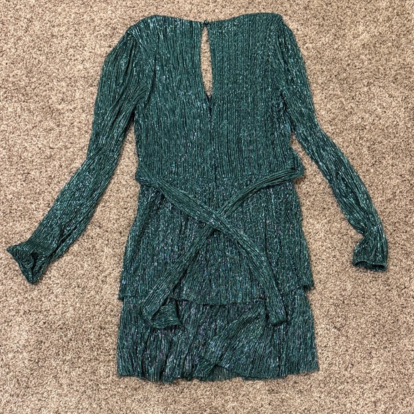 Trixxi Sparkling Teal Long Sleeve Dress - Picture 5 of 7